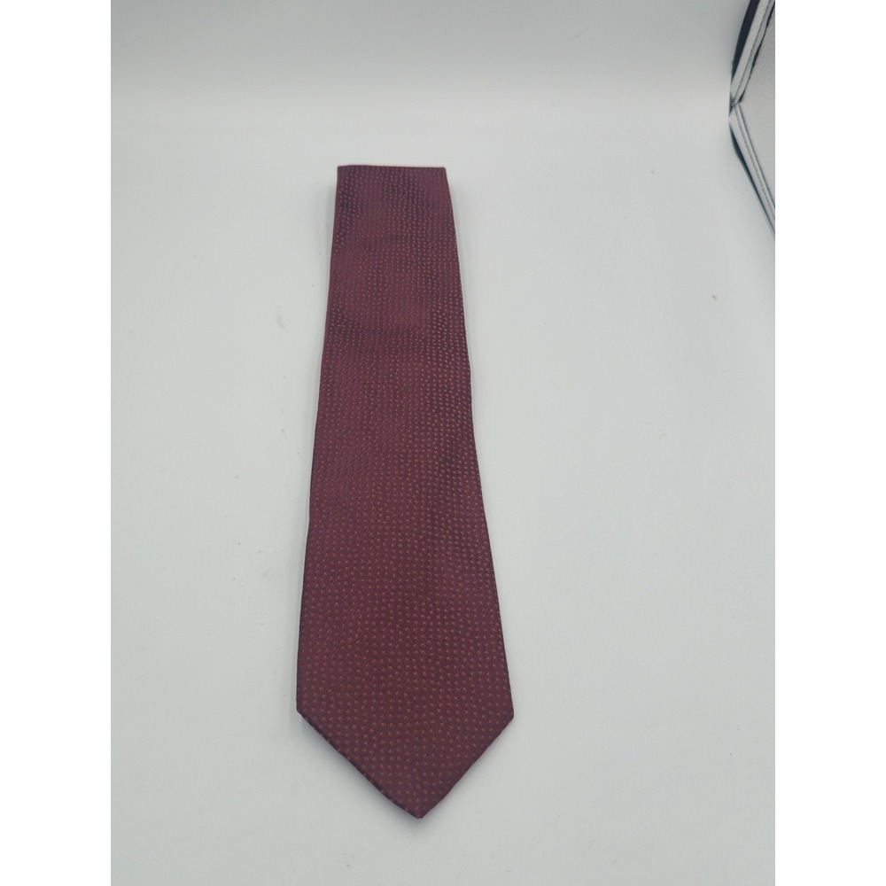 Ike Behar Necktie Mens One Size Burgundy Excellent Micro-Dot Silk Pointed Tie